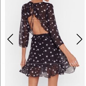 Nasty Gal Black Star Dress M/6 NWOT